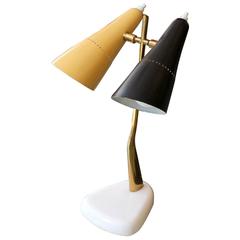 Adjustable Black and Yellow Table Lamp by Oscar Torlasco for Lumin