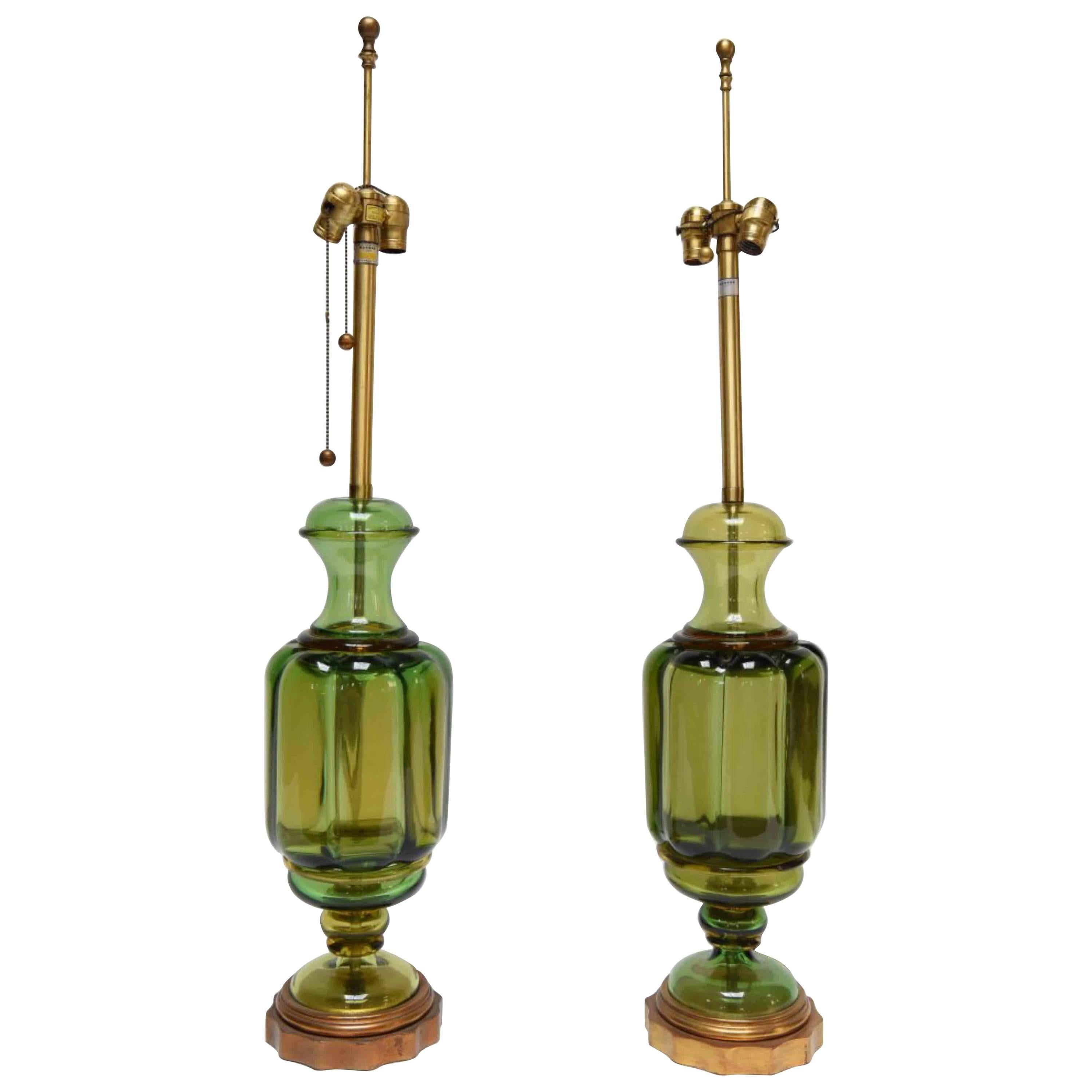 Marbro Pair of Monumental Murano Lamps
