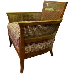 Tonir Upholstered Seat with Wicker Back Chair