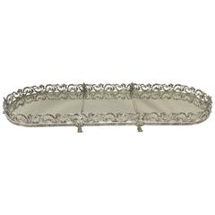 Three Section Silver Plated Mirrored Plateau