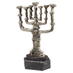 Salvador Dali, Silvered Bronze Menorah