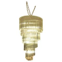 1920s Art Deco Crystal Murano Cone Shaped Chandelier