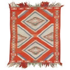 Antique Navajo Germantown Child Blanket, Oriental Handmade Wool Rug