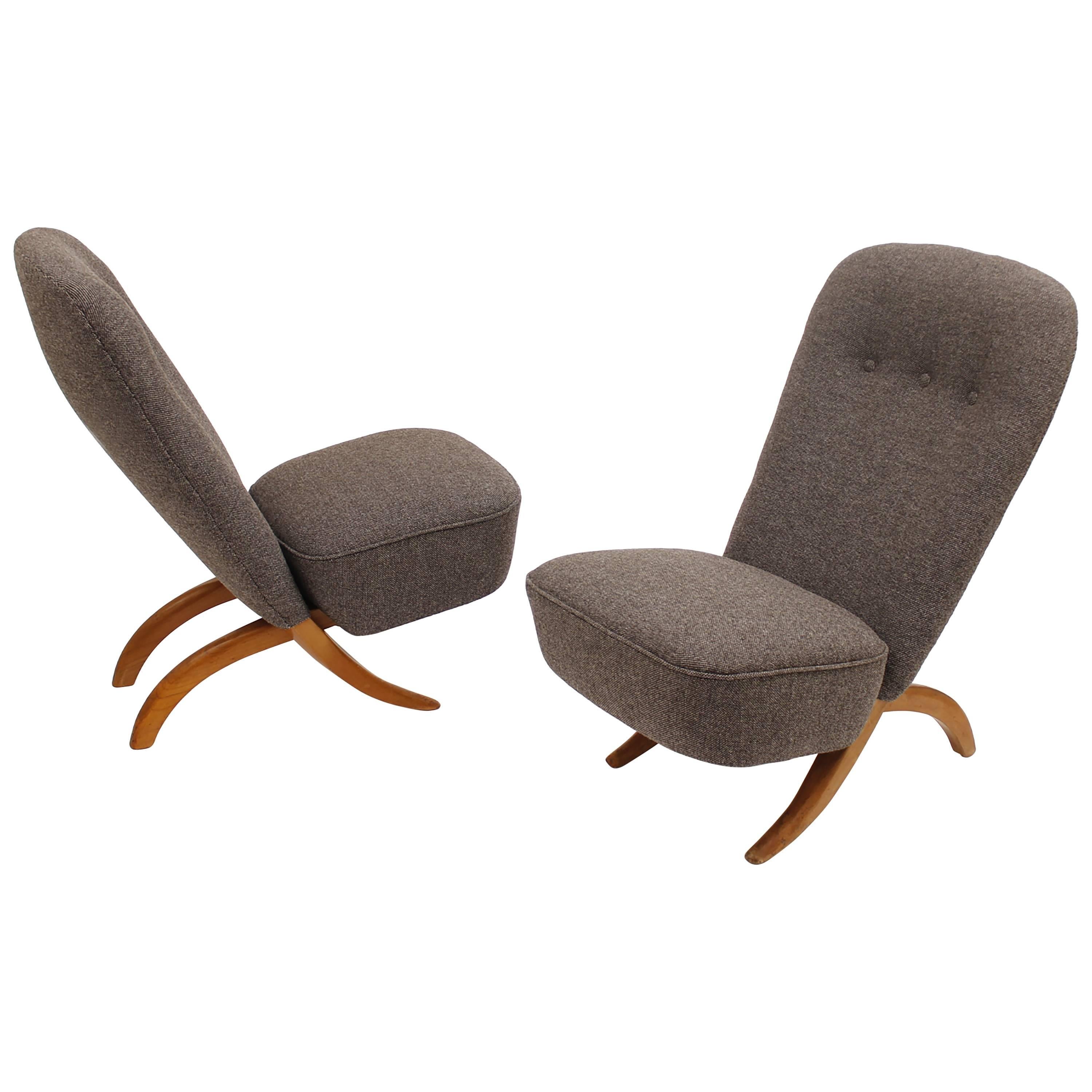 Pair of Low Chairs "Congo" Designed by Theo Ruth for Artifort, circa 1950