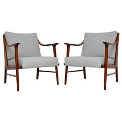 Pair of Danish Retro Armchairs Vintage 1950s