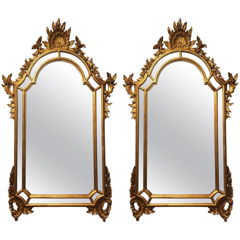 Two LaBarge Gilt Rococo Style Mirrors For Sale at 1stdibs