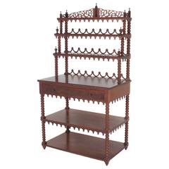 Highly Unusual Mahogany Set of Shelves or Étagère