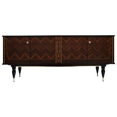 Vintage French Mid-Century Macassar Marquetry Buffet
