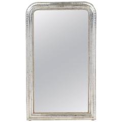 Antique French Louis Philippe Silver Leaf Mirror