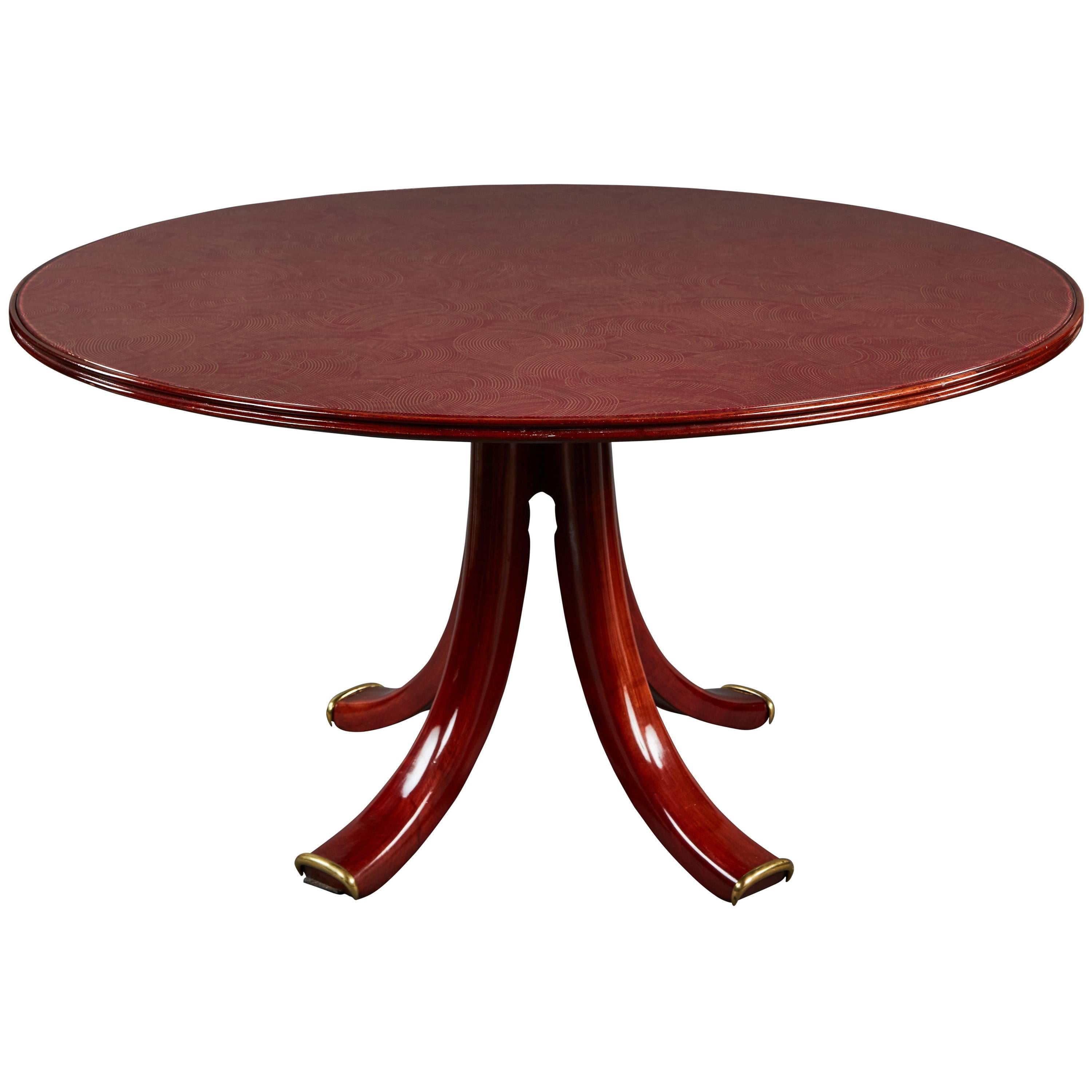 Exceptional Round Osvaldo Borsani Table For Sale