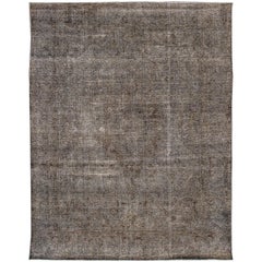 Tappeto pakistano 21° secolo contemporaneo grigio sovratinto