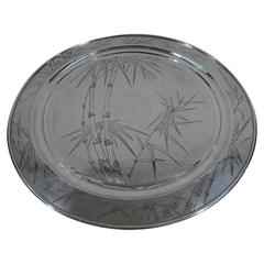 Chinese Export Silver Bamboo Silver Tray