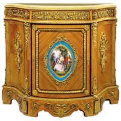 French Louis XVI Style Ormolu and Sèvres Style Porcelain Mounted Meuble d'Appui 8