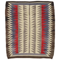 Antique Navajo Carpet, Oriental Rug, Handmade Wool Rug, Beige Color