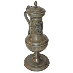 17th Century English Monumental Pewter Urn / Stein