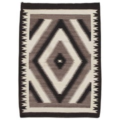 Antique Navajo Carpet, Oriental Rug, Handmade Wool Rug, Grey Color