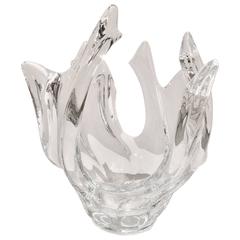 French Crystal Abstract Large Bowl