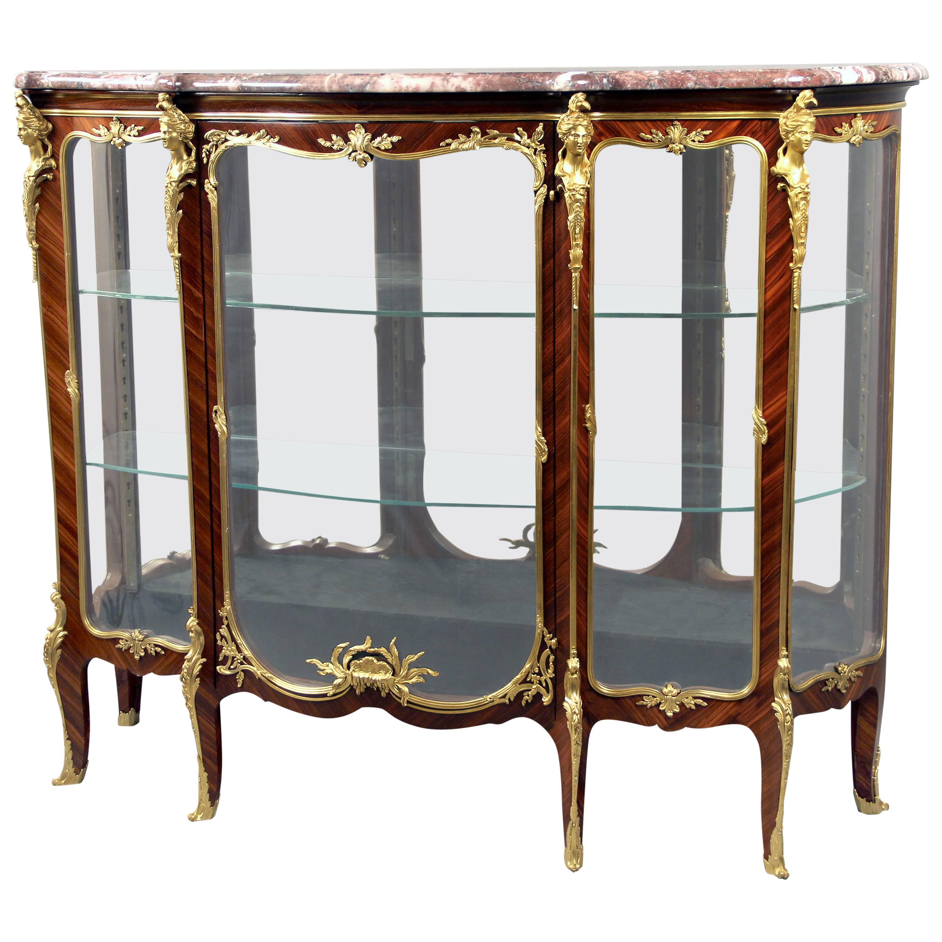 Fantastic Late 19th Century Gilt Bronze Mounted Vitrine by François Linke