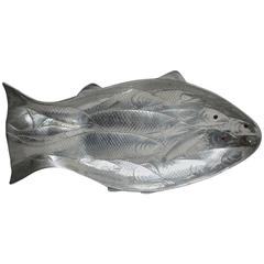 Arthur Court Polished Aluminum Fish Serving Platter