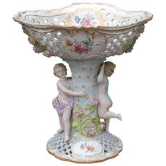19th Century Baroque Porcelain Centerpiece, Bowl by Carl Thieme at Potschappel