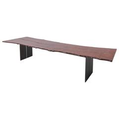 Milo Dining Table by Uhuru Design, claro walnut slab, blackened steel 7