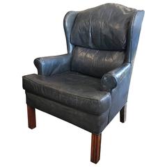 Vintage Leather Wingback Lounge Chair