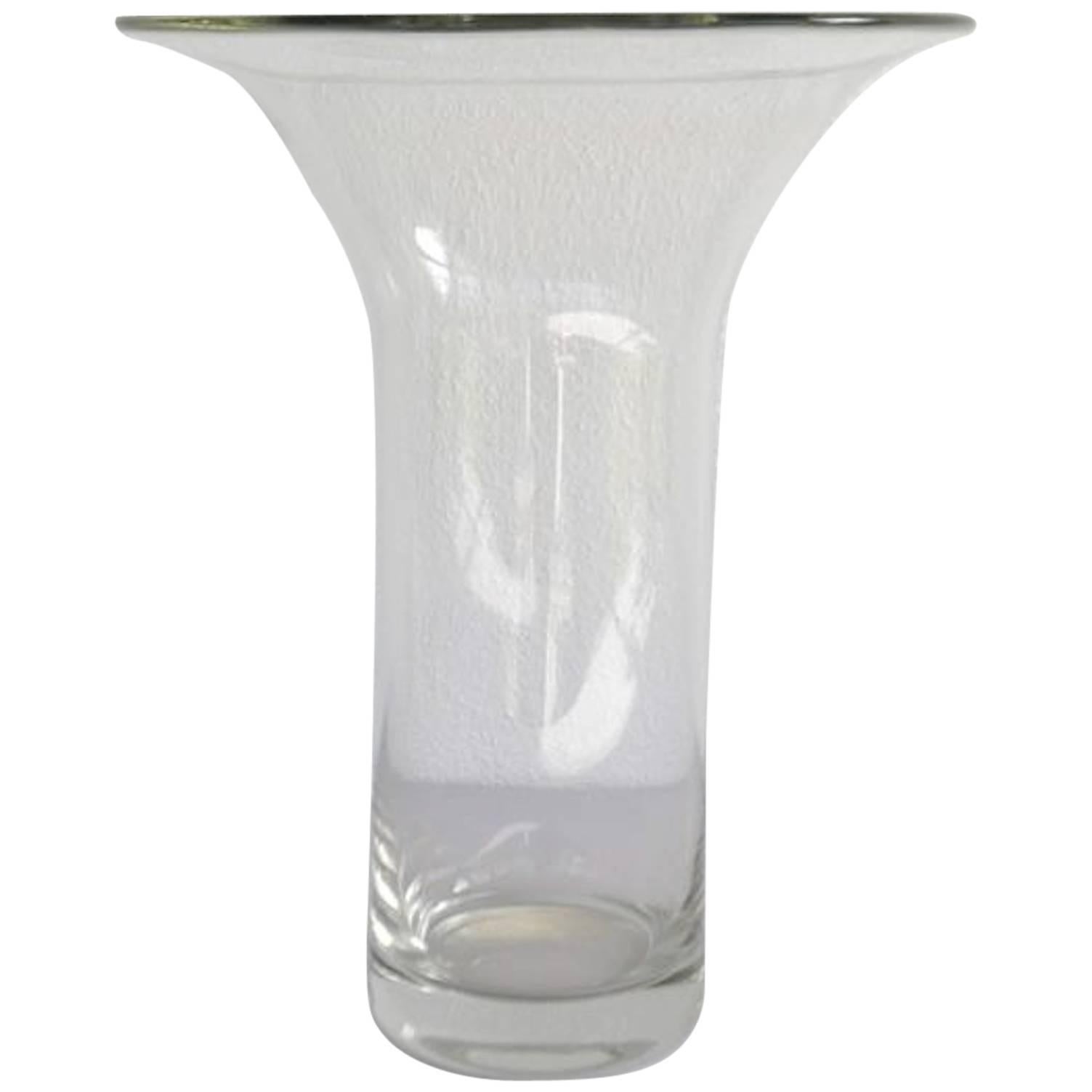 Midcentury French Blown Glass Vase For Sale