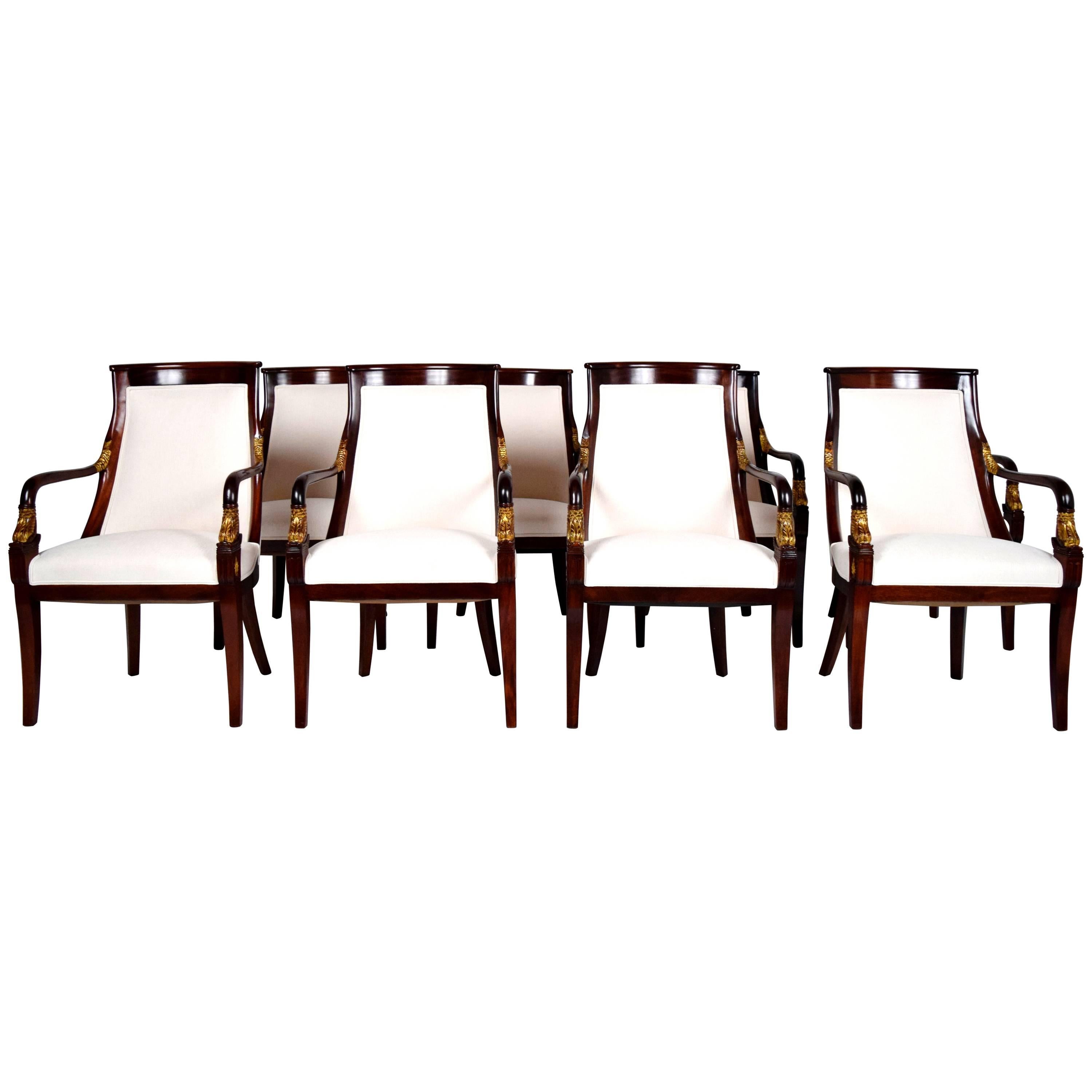 Set of Eight Empire-Style Mahogany Dining Chairs