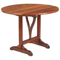 19th Century French Cherrywood Tilt-Top Wine Tasting Table