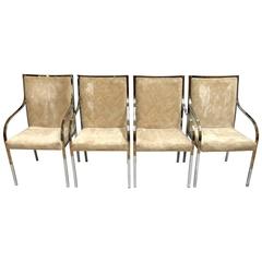 Set of Four 1970s Chrome Pierre Cardin Dining Chairs