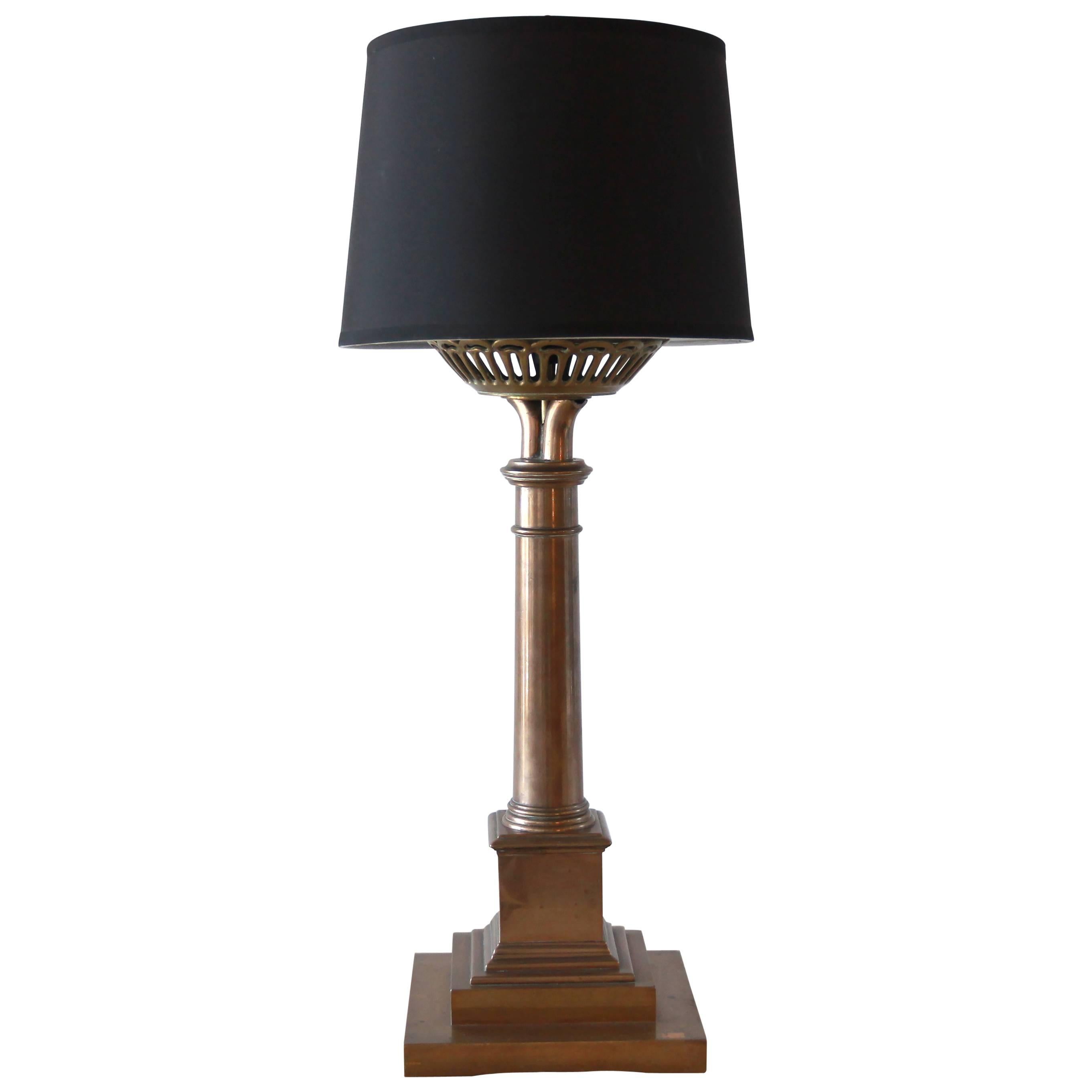 Brass Square Tall Lamp