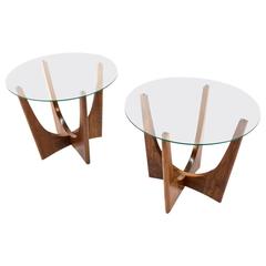 Pair of Sculptural Walnut Side Tables by Adrian Pearsall