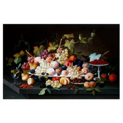 Sevrin Roesen Still Life Painting Still Life with Fruit on a Platter, American