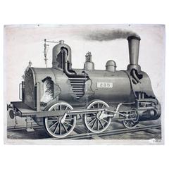 Rare Wall Chart, Locomotive, 1912