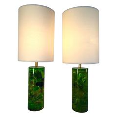 Pair of Lamps Fractal Resin, 1970s