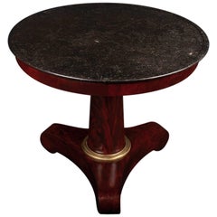 Fine Restauration Gueridon with Black Fossil Marble Top, France 19th Century