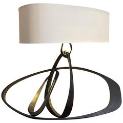 Herve Van Der Straeten Black and Gold Patinated Bronze Table Lamp