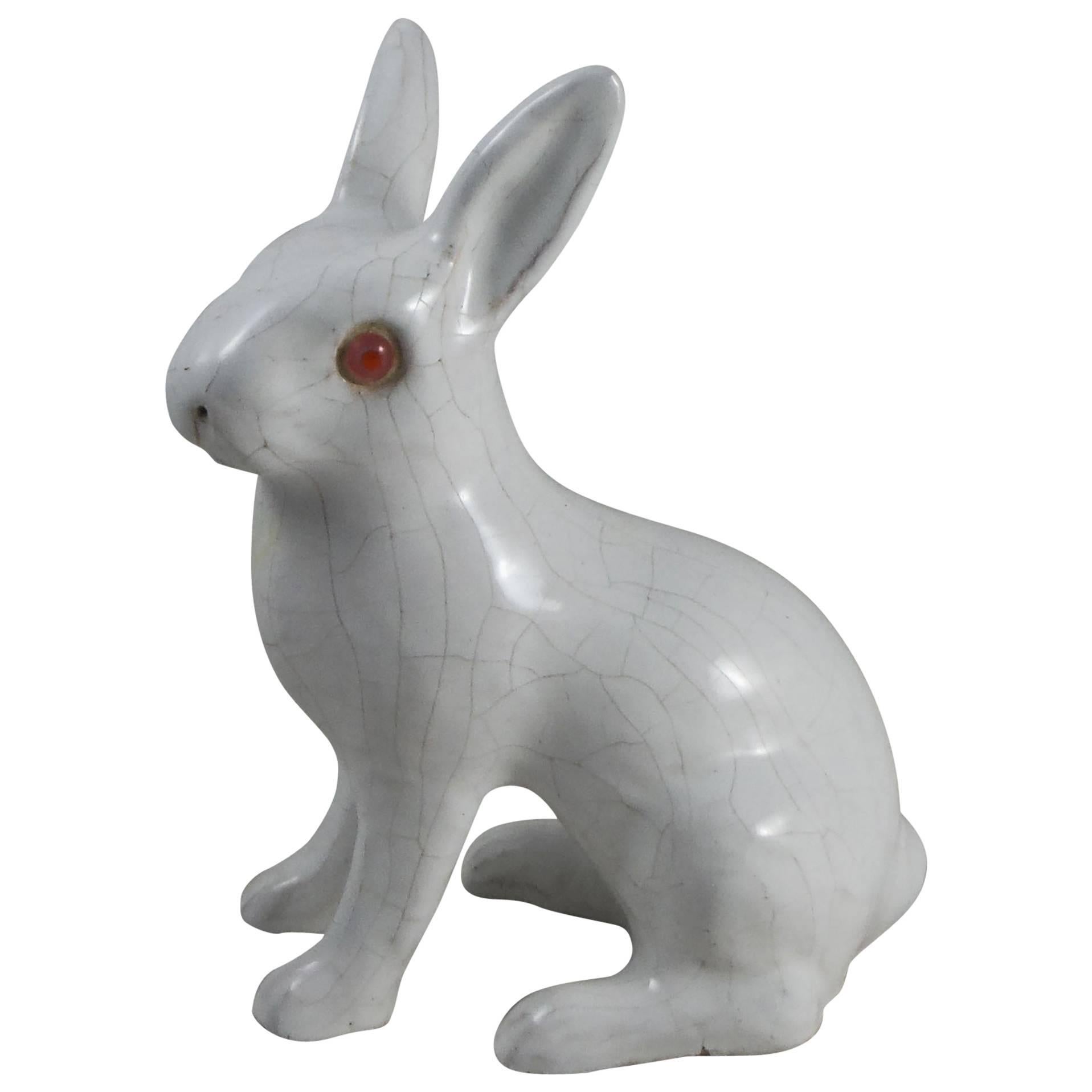 French Terracotta White Rabbit Bavent Normandy