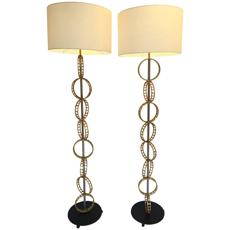 Pair of Concentric Circle Floor Lamp, Contemporary, France at 1stdibs Pair of Concentric Circle Floor Lamp, Contemporary, France at 1stdibs