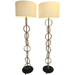 Pair of Concentric Circle Floor Lamp, Contemporary, France