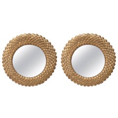 Pair of Gilt Shell Mirrors