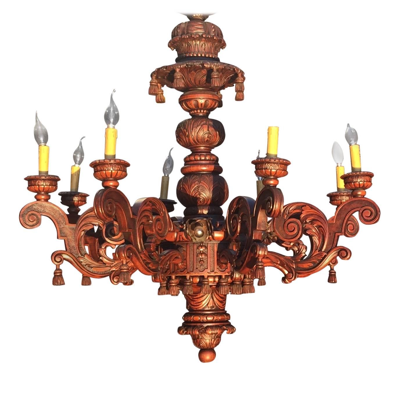 Large & Stunning Sixteen Light, Eight Arm Baroque Style Theatre Chandelier Lamp