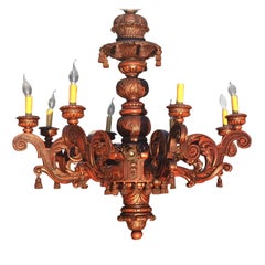 Antique Large & Stunning Sixteen Light, Eight Arm Baroque Style Theatre Chandelier Lamp