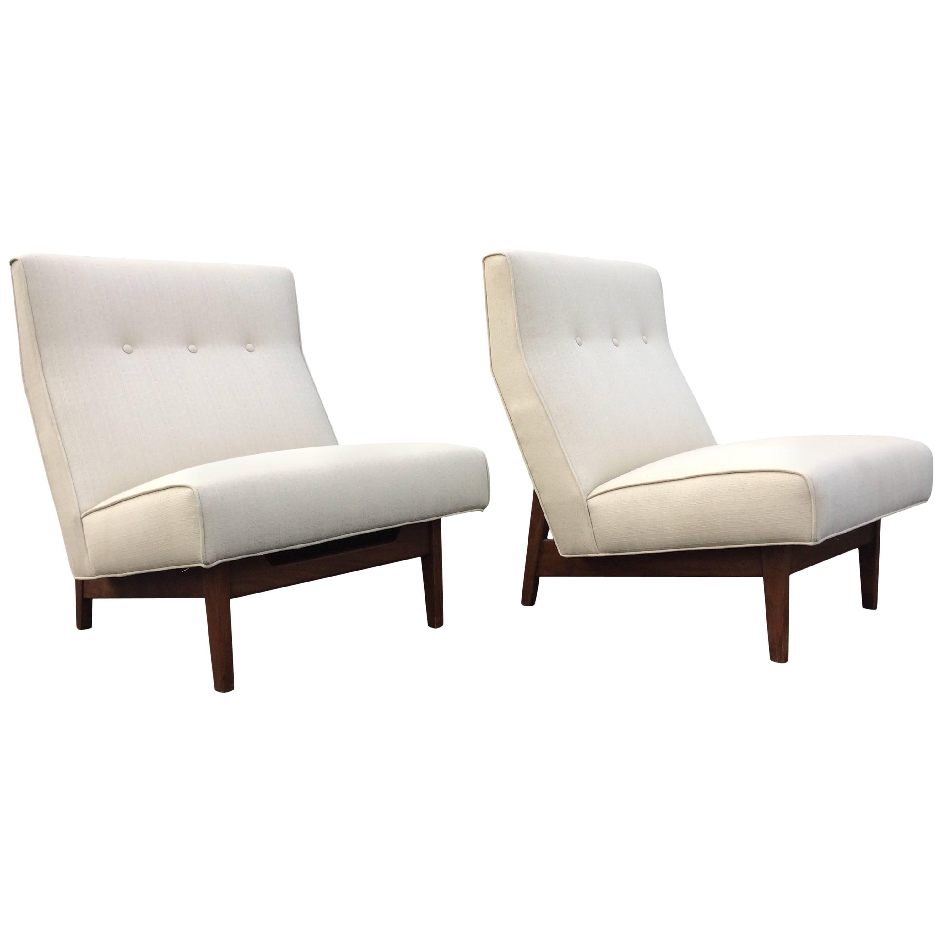 Two Great Jens Risom Lounge Chairs, USA, 1950s