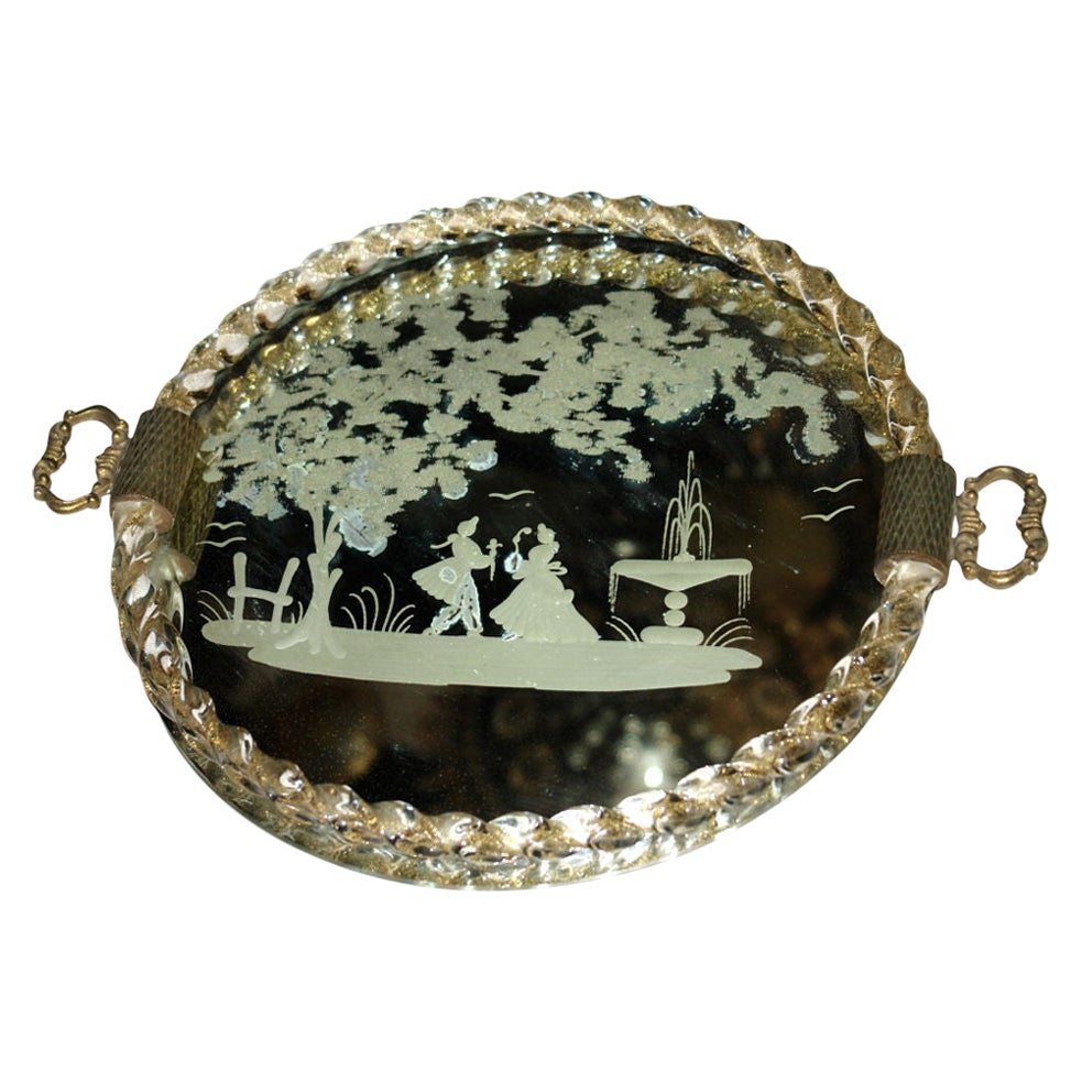 Venetian Mirrored Tray For Sale