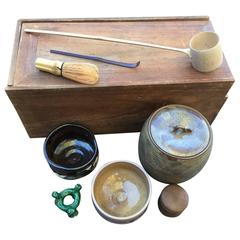 Retro Japan Fine Old Tea Ceremony Set Complete in Original Collector Box