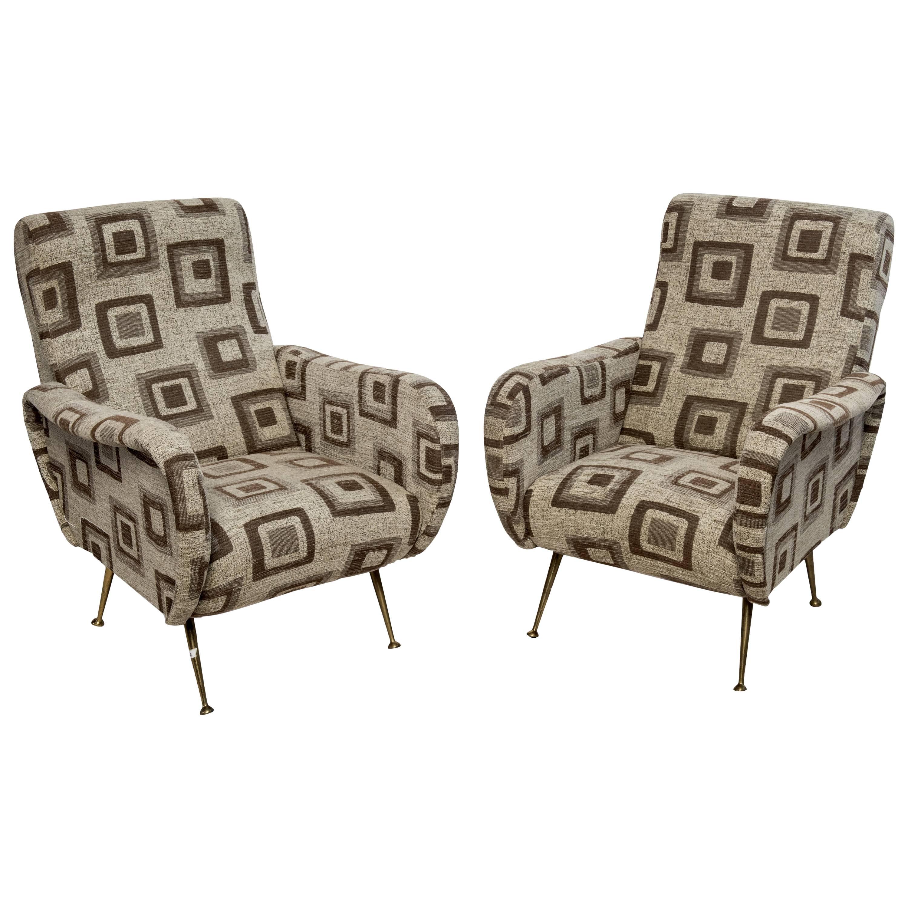 Pair of Italian Fauteuils For Sale