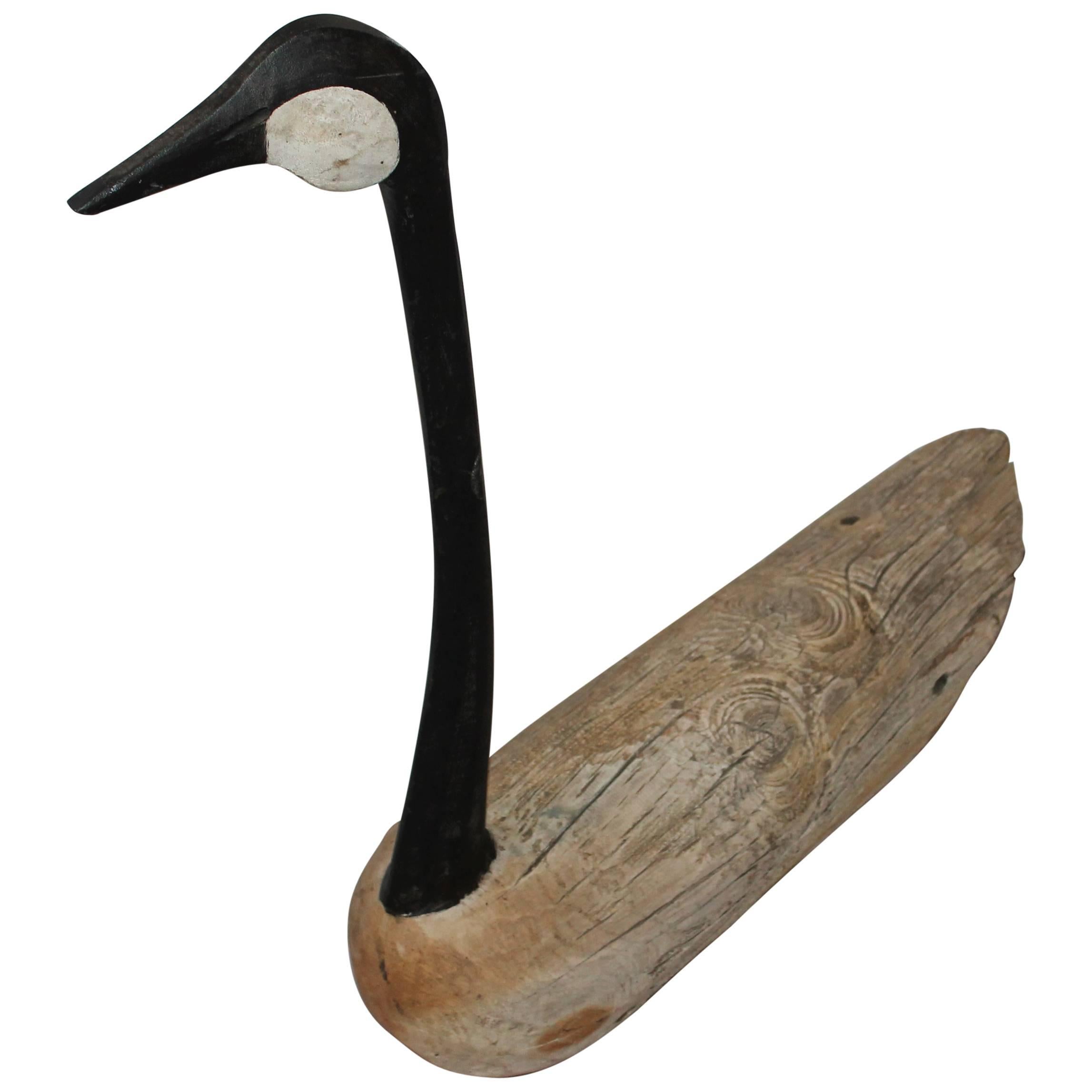 1930s Hand-Carved and Painted Goose Decoy from Diamond, Missouri