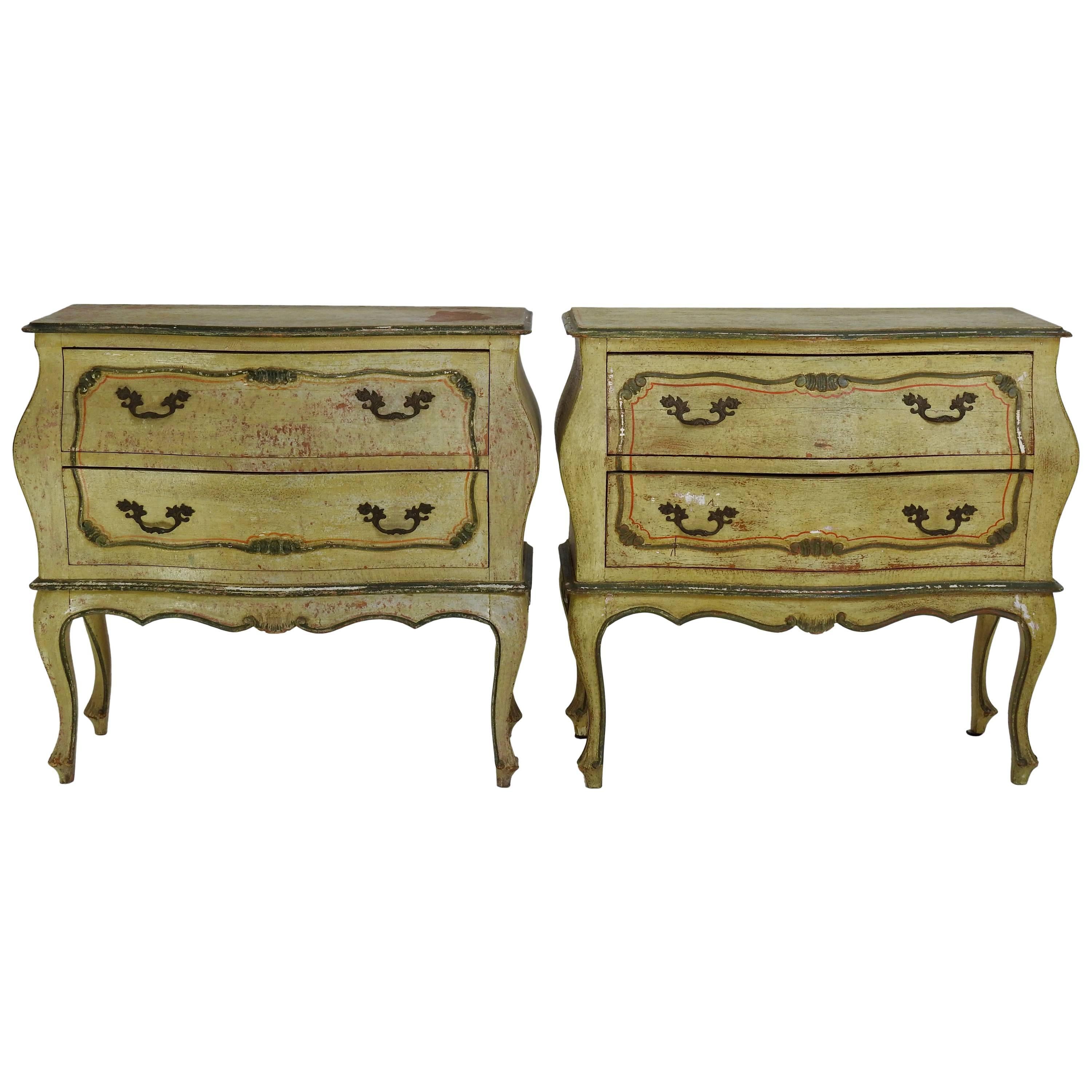 Pair of Hand-Painted Italian Bombay Chests