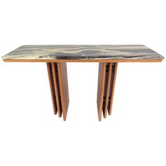 Scandinavian Modern Teak and Marble Console Table by Bendixen Design